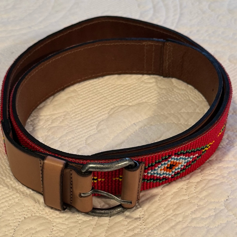 Sambboho Beaded Leather Belt